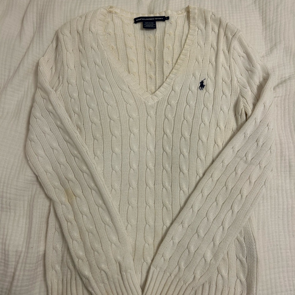 Ralph Lauren Cream Cable Knit Sweater
